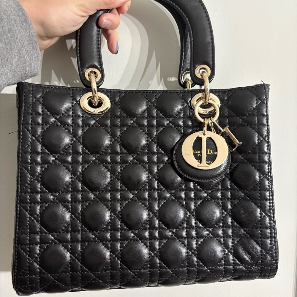 Christian Dior Lady black leather